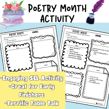 Preview of APRIL Poetry Month | Poem Activity | 9 Types of Poetry