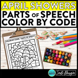 APRIL SHOWERS color by code RAIN coloring page PARTS OF SP