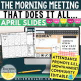 APRIL Spring Daily schedule Class Morning Meeting Question