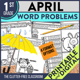 APRIL WORD PROBLEMS Math 1st Grade First Activities Worksh