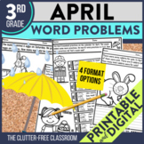 APRIL WORD PROBLEMS Math 3rd Grade Third Activities Worksh