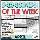 APRIL Paragraph Writing Worksheets, Scaffolded, Printables