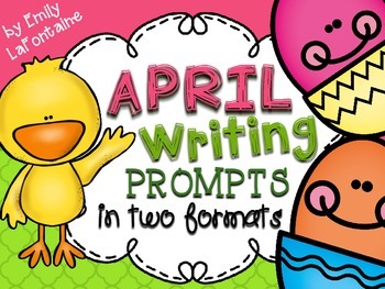 Preview of APRIL Writing Prompts (30 count) - task cards and posters *Easter*