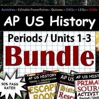 Preview of APUSH / AP US History - Complete Periods 1-3 / Units 1-3 Pack - Google Drive