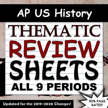 Preview of APUSH / AP US History Thematic Timeline Review Sheets - All Units