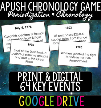 Preview of APUSH Chronology Game - Print & Digital 