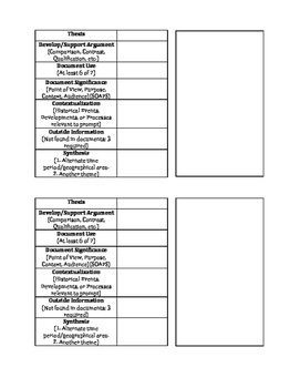 dbq essay rubric apush