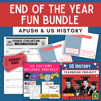 Preview of APUSH End of Year Activity Bundle - Fun US History Projects - AP® US History