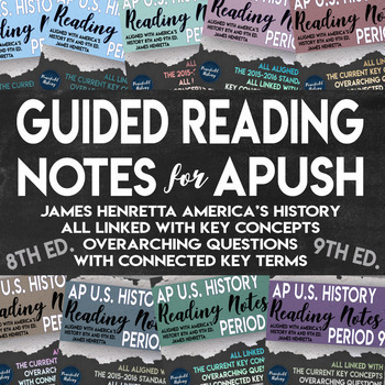 Preview of APUSH Full Year Guided Reading Notes America's History Henretta Google Drive