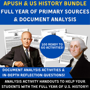 Preview of APUSH - Full Year of Document Analysis & Primary Sources - 100 Activities!