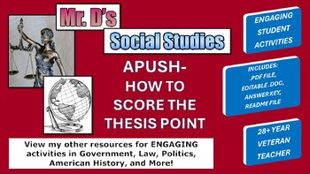 types of apush thesis