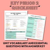 APUSH Key Period 2 Vocabulary and Essential Questions