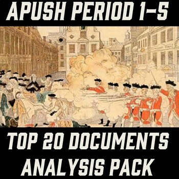 Preview of APUSH Period 1-5: Top 20 Documents -AP Exam Distance Learning Review Activity