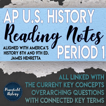 Preview of APUSH Period 1 Guided Reading Notes America's History Henretta Google Drive