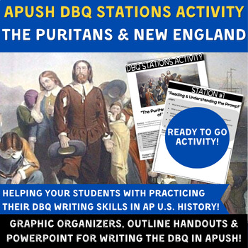 Preview of APUSH Period 2 DBQ Stations Activity - The Puritans & Development of New England