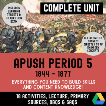 Preview of APUSH Period 5 Complete Unit - Manifest Destiny, Civil War & Reconstruction