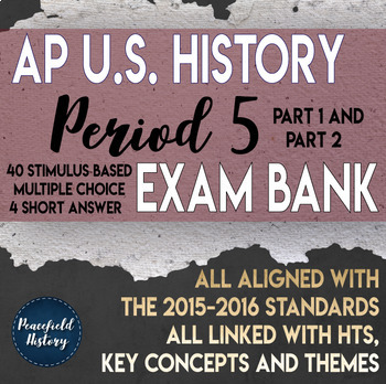 Preview of APUSH Period 5 Stimulus Based Multiple Choice Test Bank Questions BUNDLE