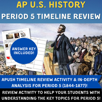 Preview of APUSH - Period 5 Timeline Review Activity (1844-1877) - AP US History