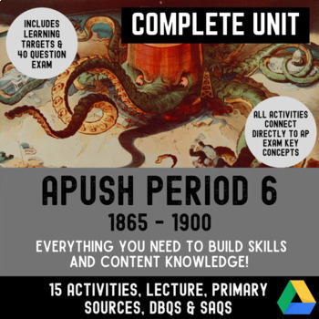 Preview of APUSH Period 6 Complete Unit - The Gilded Age & Progressive Era - AP US History
