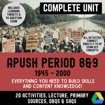 Preview of APUSH Period 8 & 9 - Digital: Cold War, Civil Rights to the 90s - AP US History