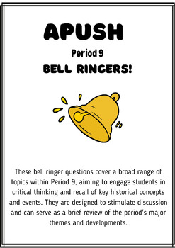 Preview of APUSH- Period 9 Bell Ringers