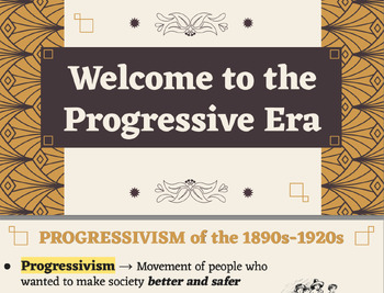 Preview of APUSH Progressive Era Slides and Note Handout