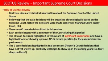 APUSH Supreme Court Case Decisions Review by Archibald APUSH TpT
