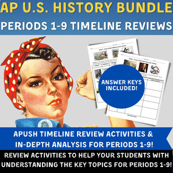 Preview of APUSH - Ultimate Timeline Review Activities BUNDLE (Periods 1-9) - AP US History