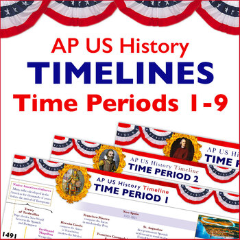 Preview of Comprehensive AP US History Timelines Bundle: Periods 1-9