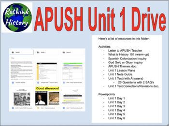 Preview of APUSH UNIT 1 Drive