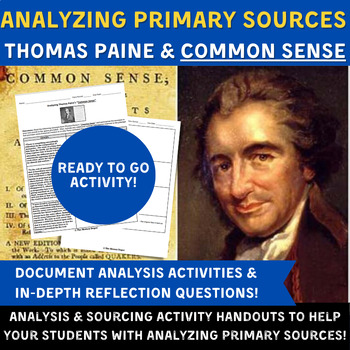 Preview of APUSH & US History - Analyzing Thomas Paine's Common Sense - Document Analysis