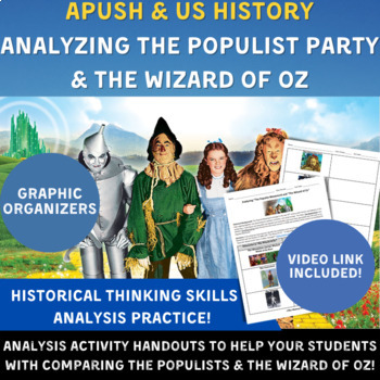 Preview of APUSH & US History- Comparing the Populist Party & The Wizard of Oz Activity