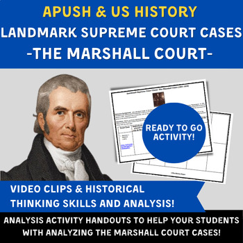 APUSH US History Activity Landmark Supreme Court Cases of The