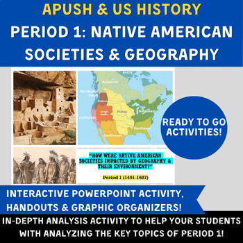 Preview of APUSH- Period 1 Native Americans & Geography (PPT, Map Activity & SAQ Practice!)