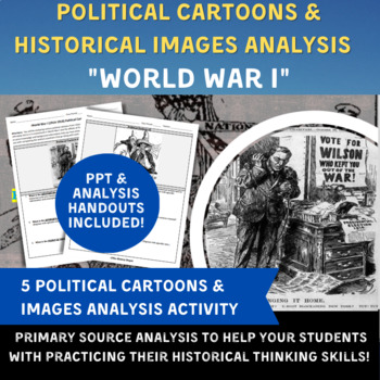 Preview of APUSH & US History - World War I Political Cartoons Analysis & PPT