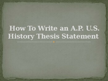 types of apush thesis