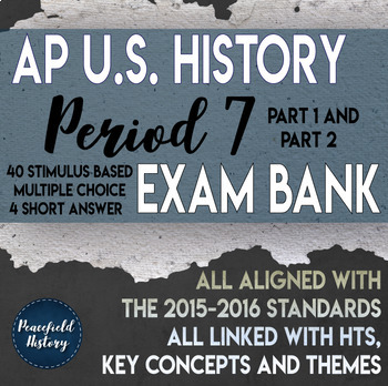 Preview of AP US History Period 7 Stimulus Based Multiple Choice Test Bank BUNDLE