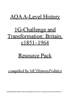 Preview of AQA 1G Challenge and Transformation Britain 1851-1964 Resource Pack