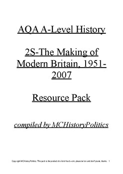 Preview of AQA 2S Modern Britain 1951-2007 Resource Pack