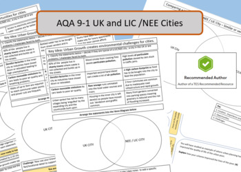 Preview of AQA 9-1 GCSE Urban World City Venn Revision Activities.