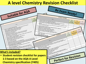 Preview of AQA A Level Chemistry Specification Checklist