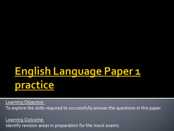 Preview of AQA English Language Paper 1 practice