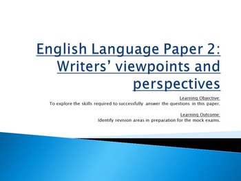 Preview of AQA English Language Paper 2 practice