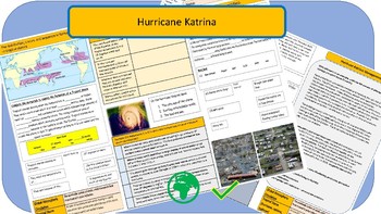 Preview of AQA GCSE 9-1 : Hurricane Katrina, Tropical Storms, A3 Double Sided Sheet.