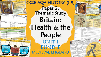 Preview of AQA GCSE History: Britain Health & People - UNIT 1 BUNDLE (8 lessons)