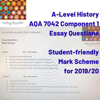 a level history essay mark scheme