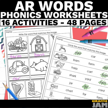 Preview of Decodable Phonics Worksheet AR R-Controlled Vowels Phonics Practice Activities