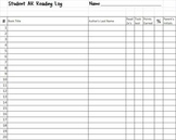 AR Reading Log Sheet