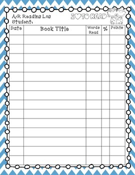AR Reading Log and Goal setting Set by Third Grade to the Core | TPT