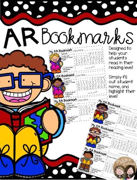 Preview of AR Student Bookmarks | FREEBIE